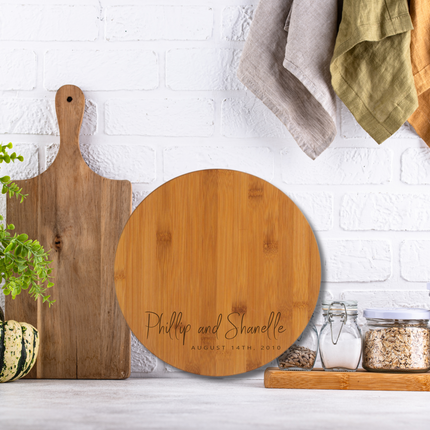 Large Round Bamboo Charcuterie Board