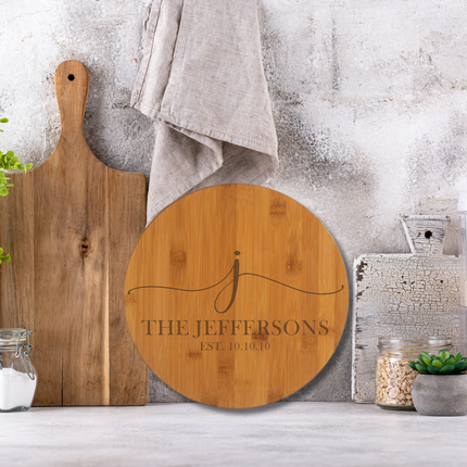 Large Round Bamboo Charcuterie Board