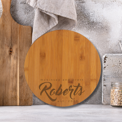 Large Round Bamboo Charcuterie Board