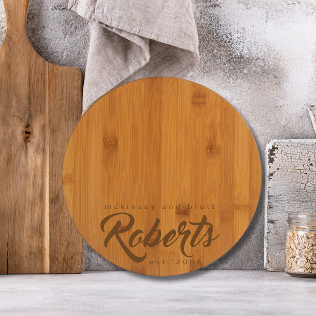 Large Round Bamboo Charcuterie Board