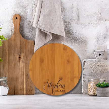 Large Round Bamboo Charcuterie Board
