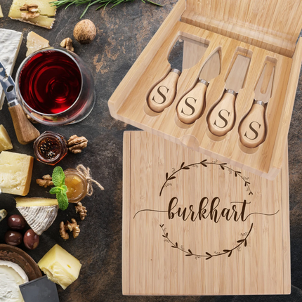 Personalized Bamboo Cheese Spreader Set of 4