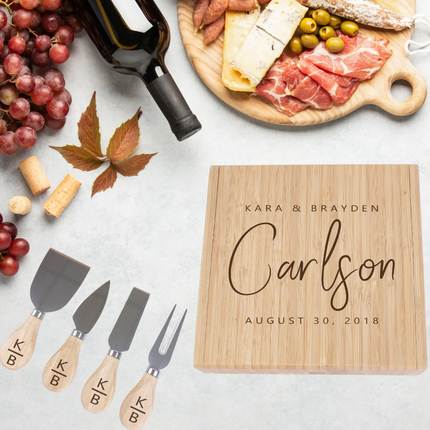 Personalized Bamboo Cheese Spreader Set of 4