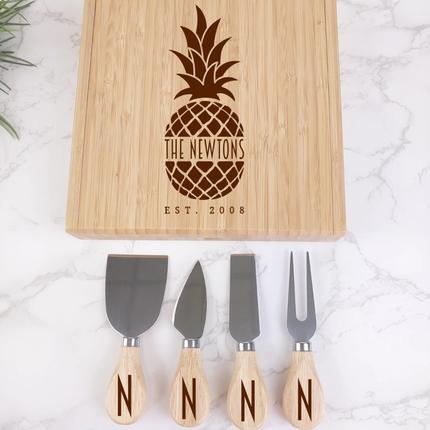 Personalized Bamboo Cheese Spreader Set of 4