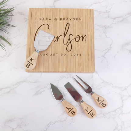 Personalized Bamboo Cheese Spreader Set of 4