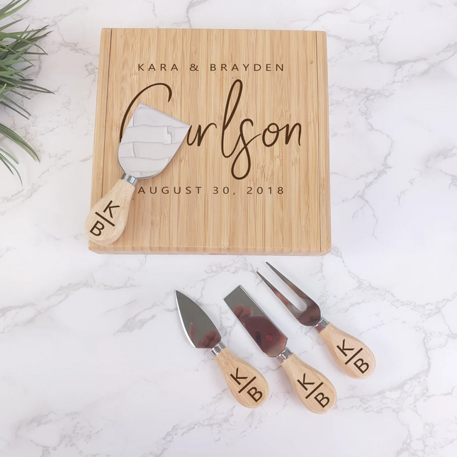 Personalized Bamboo Cheese Spreader Set of 4