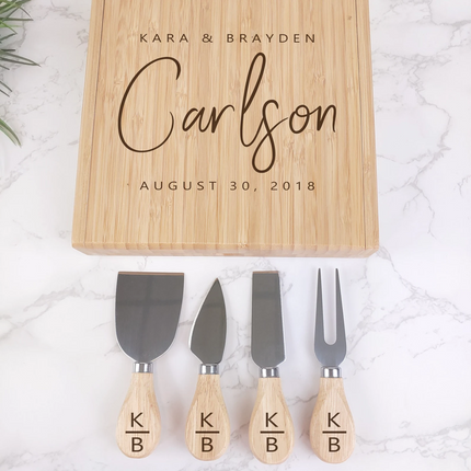 Personalized Bamboo Cheese Spreader Set of 4
