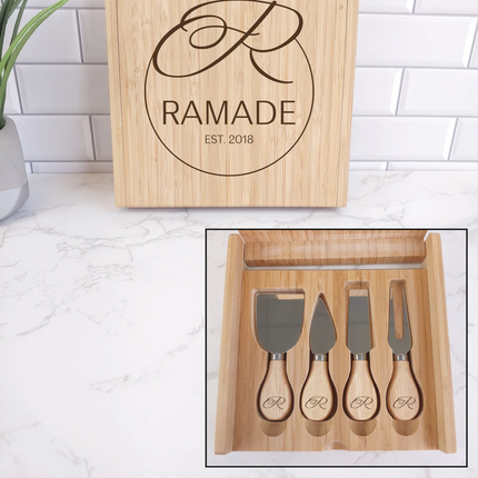 Personalized Bamboo Cheese Spreader Set of 4