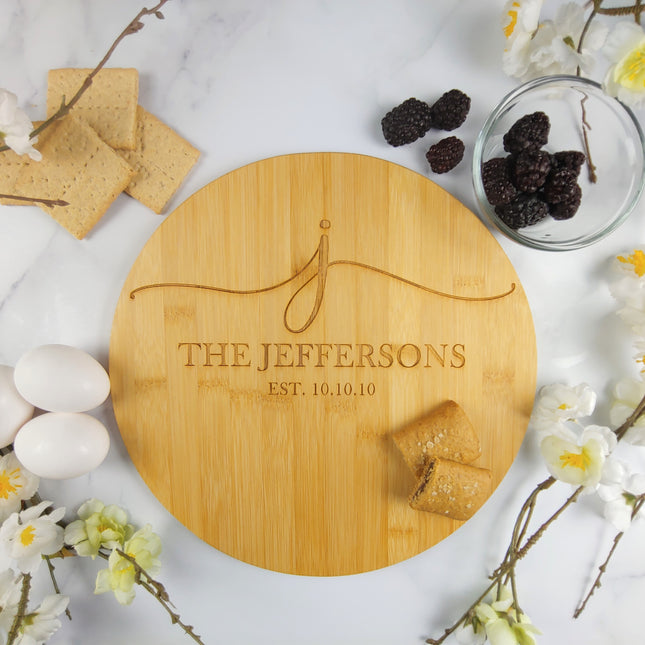 Round Bamboo Cutting Board, Charcuterie Board image 0