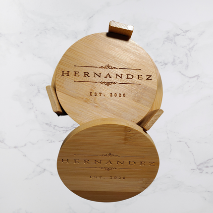 Bamboo Coaster Set - Round
