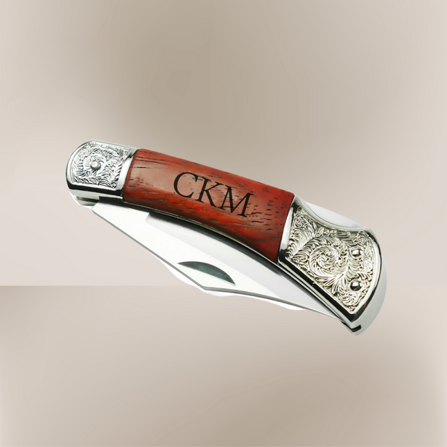 Engraved Rosewood Utility Knife