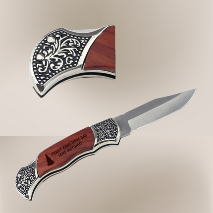 Engraved Rosewood Utility Knife