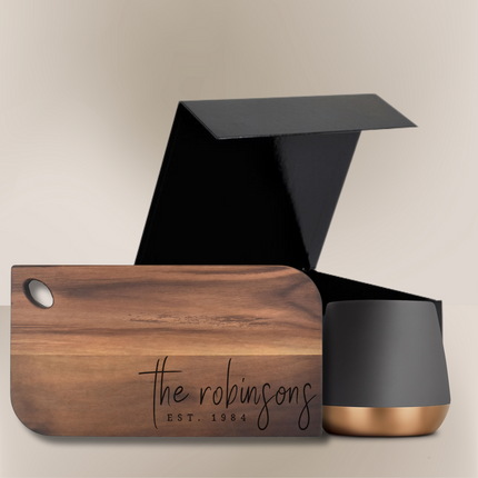 Personalized Charcuterie Board & Ceramic Mug