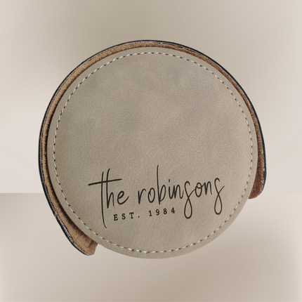 Personalized Round Coaster Set (set of 6) & Candle