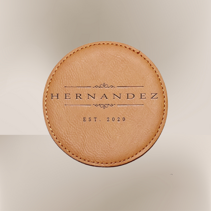 Personalized Round Coaster Set (set of 6) & Candle