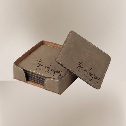 Personalized Square Coaster Set (set of 6) & Ceramic Mug