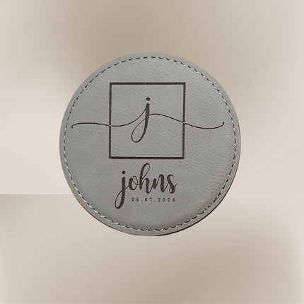 Personalized Round Coaster Set (set of 6) & Candle