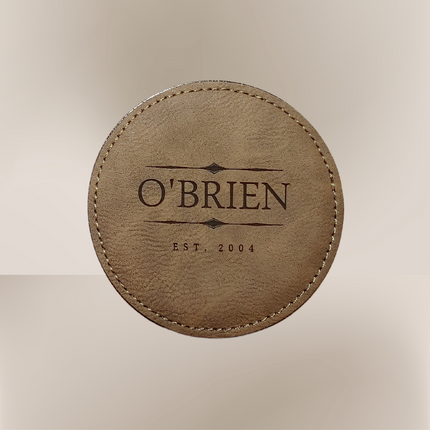 Personalized Round Coaster Set (set of 6) & Candle