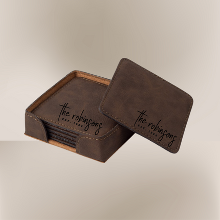 Personalized Square Coaster Set (set of 6) & Ceramic Mug