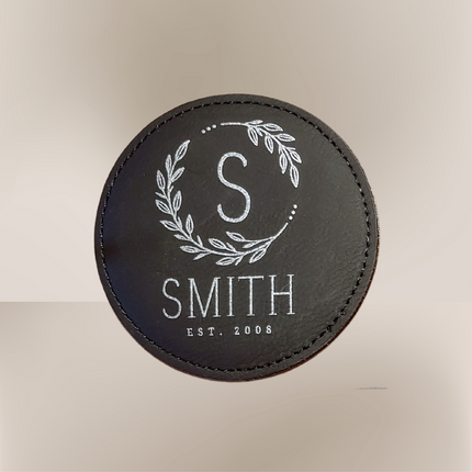 Personalized Round Coaster Set (set of 6) & Candle