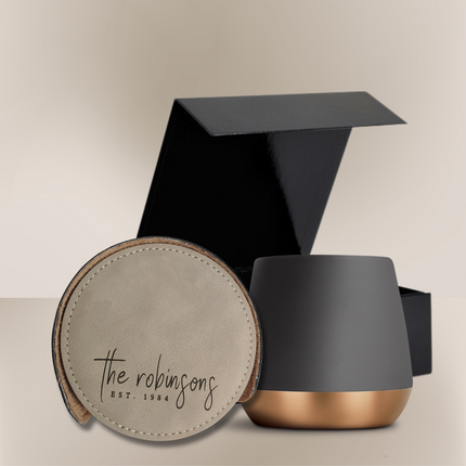 Personalized Round Coaster Set (set of 6) & Ceramic Mug