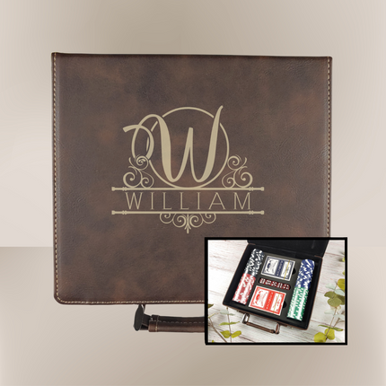 Engraved Poker Set with Carry Case