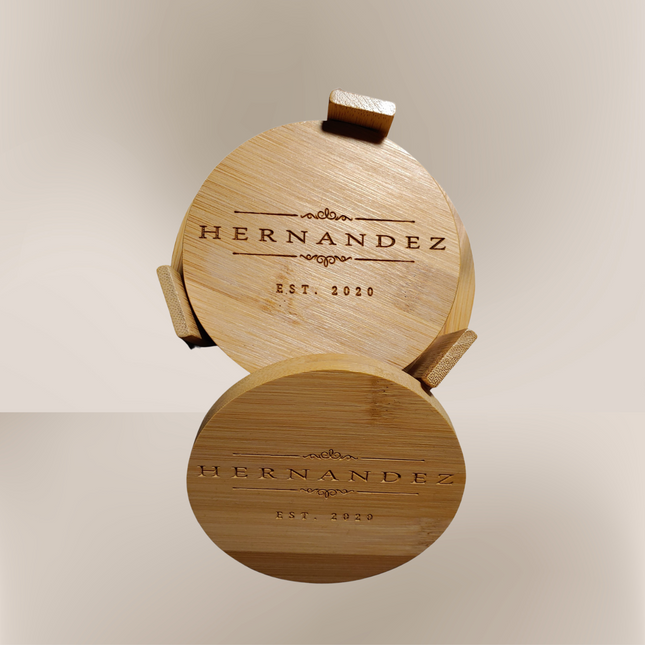 Bamboo Coaster Set - Round