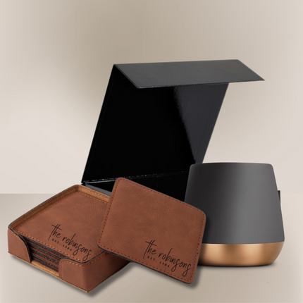 Personalized Square Coaster Set (set of 6) & Ceramic Mug