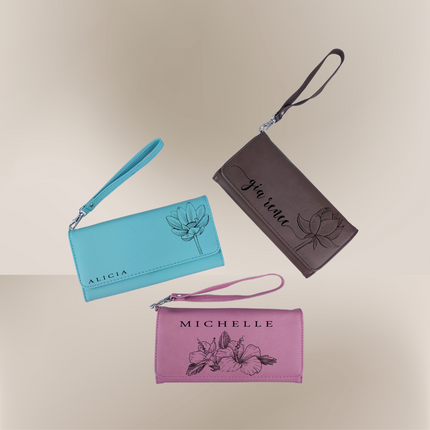 Personalized Vegan Leather Wallet for Women