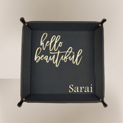 Personalized Catch All Tray Leather