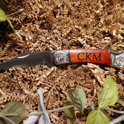 Personalized Engraved Pocket Knife, Custom Name Initials Folding Camping Knife, Hunter Hunting Knife, Groomsmen Gift, Best Man Proposal Gift