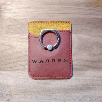 Personalized Cell Phone Card Holder, Custom Name Engraved Card Wallet with Stand, Credit Card Holder, Small ID Wallet, Travel Gift