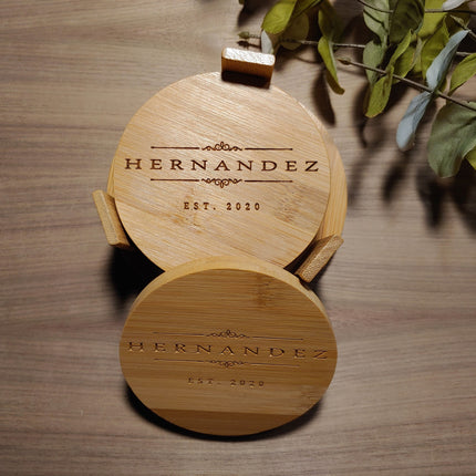 Bamboo Coaster Set - Round