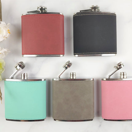 Personalized Women Flasks, Custom Name Leather Engraved Flask, Wedding Bridesmaid Flask, Bachelorette Party Favors, Bridesmaid Proposal Gift