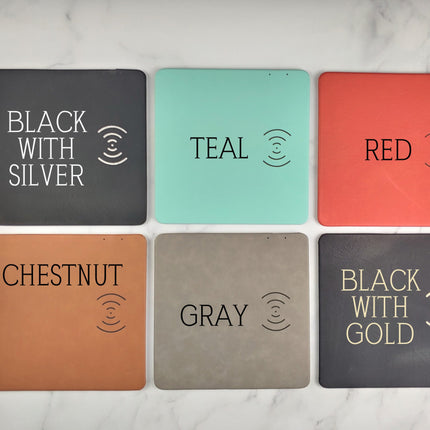 Personalized Leather Wireless Charging Mat, Custom Name Mouse Pad, Charging Station, Wireless Phone Charger, Boss Gift, Coworker Gifts