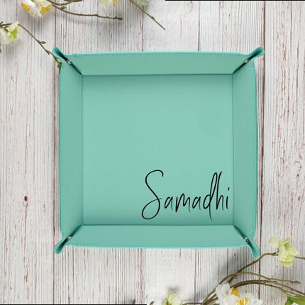 teal tray, monagrammed gifts, personalized gifts, valet dish, valey tray