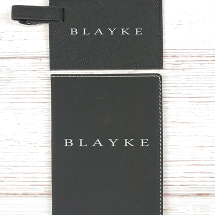Personalized Passport Holder and Leather Luggage Tag, Couple Honeymoon Travel Gift Set, Custom Luggage Tag, Engraved Passport Organizer