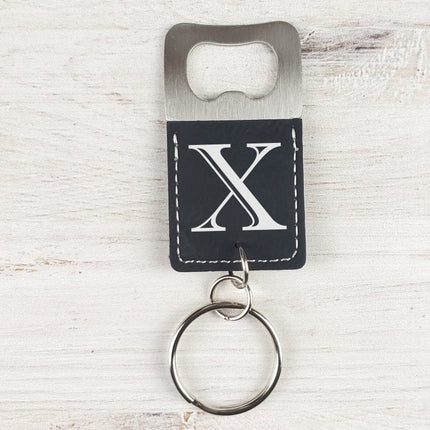 Personalized Bottle Opener Keychain, Engraved Leather Stainless Steel Keychain, Custom Initials Name Keychain, Groomsmen Gifts, Party Favors