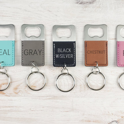 Personalized Bottle Opener Keychain, Engraved Leather Stainless Steel Keychain, Custom Initials Name Keychain, Groomsmen Gifts, Party Favors
