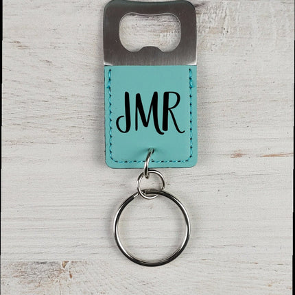 Personalized Bottle Opener Keychain, Engraved Leather Stainless Steel Keychain, Custom Initials Name Keychain, Groomsmen Gifts, Party Favors