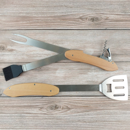 Personalized BBQ Tool Set 6 in 1, BBQ Gifts for Dad, Grill Master Tools, Bottle Opener, Custom Barbeque Set, Grilling Spatula, Basting Brush