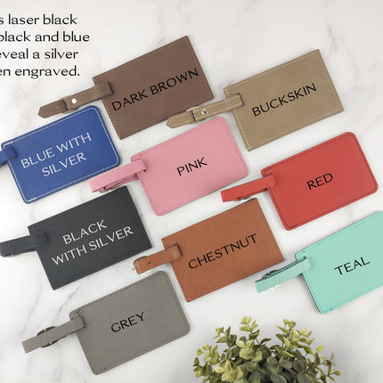 Personalized Leather Luggage Tags, Custom Name Luggage Bag Tag, Suitcase Tag, Travel Holiday Gift Ideas, Wedding Honeymoon Couple Gifts