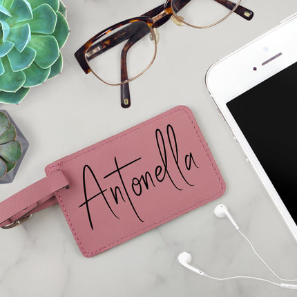 Personalized Leather Luggage Tags, Custom Name Luggage Bag Tag, Suitcase Tag, Travel Holiday Gift Ideas, Wedding Honeymoon Couple Gifts