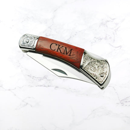 Personalized Engraved Pocket Knife, Custom Name Initials Folding Camping Knife, Hunter Hunting Knife, Groomsmen Gift, Best Man Proposal Gift