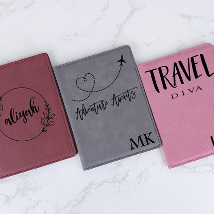 Personalized Leather Passport Holder, Custom Name Passport Sleeve Cover Case, Customized Passport Wallet, Travelers Gift, Traveler Organizer