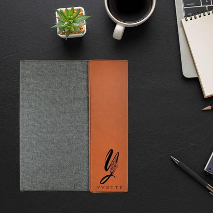 Personalized Leather Portfolio, Custom Business Padfolio, Business Card Pocket Pen Holder, Notebook Leather Organizer, Coworker Gift