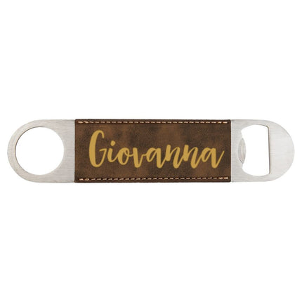 Personalized Beer Bottle Opener, Custom Name Engraved Leather Groomsmen Flat Bottle Opener, Bachelor Party Gifts, Bar Bartender Gift