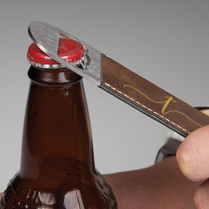 Personalized Beer Bottle Opener, Custom Name Engraved Leather Groomsmen Flat Bottle Opener, Bachelor Party Gifts, Bar Bartender Gift