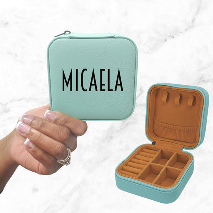 Personalized Leather Travel jewelry Case, Custom Name Jewelry Box, Bridesmaid Proposal Gifts, Girls Jewelry Organizer, Best Selling Items