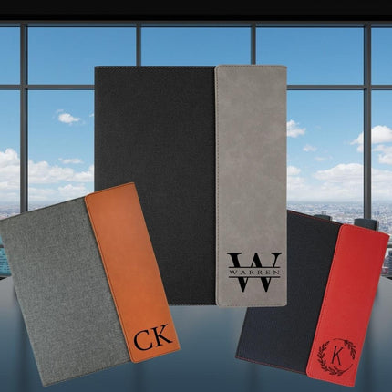 Personalized Leather Portfolio, Custom Business Padfolio, Business Card Pocket Pen Holder, Notebook Leather Organizer, Coworker Gift